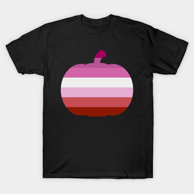 Halloween Pumpkin LGBT Flag Lipstick Lesbian T-Shirt by aaallsmiles